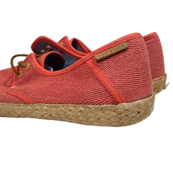 Ted Baker Men's Drilll3 Espadrille Lace-Up Red/Tan Size 10​​​ - Picture 7 of 9